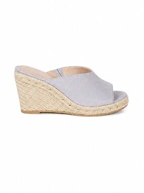 Stuart Weitzman Wonda Suede Wedge Sandals Blue Espadrille Heel Size 6.5 NIB